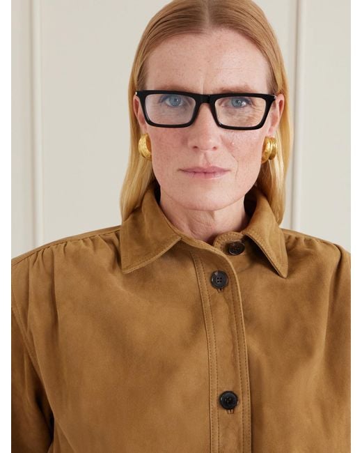 Saint Laurent Black Rectangular-Frame Glasses