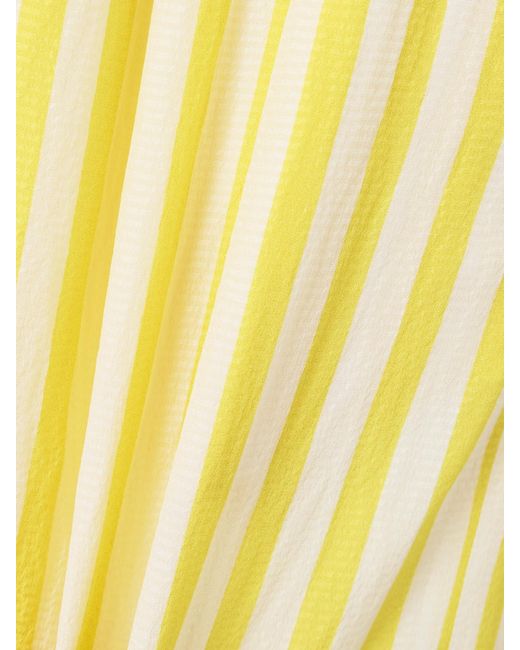 Petar Petrov Yellow Heat Wave Pleated Silk-Crepon Wide-Leg Pants