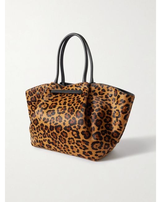 DeMellier London Brown New York Große Tote Aus Veloursleder Mit Leopardenprint