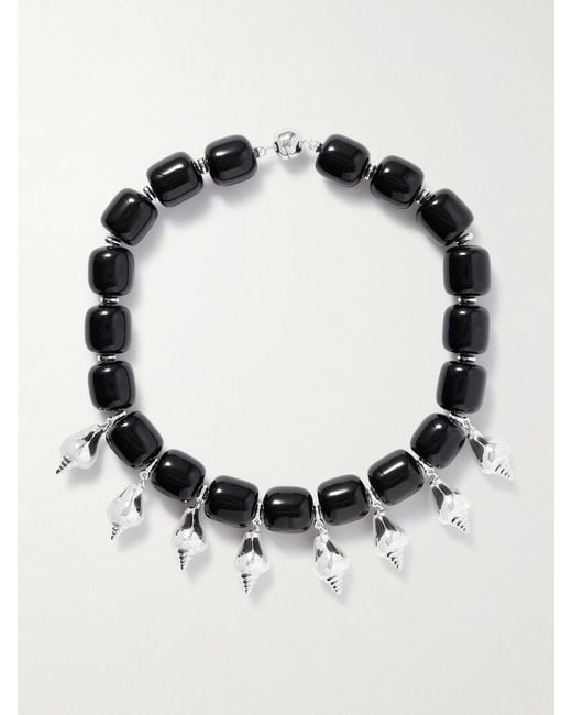 Julietta Black Odeon-Tone And Resin Necklace
