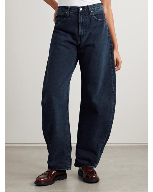 FRAME Blue Bubble Hoch Sitzende Barrel-Jeans