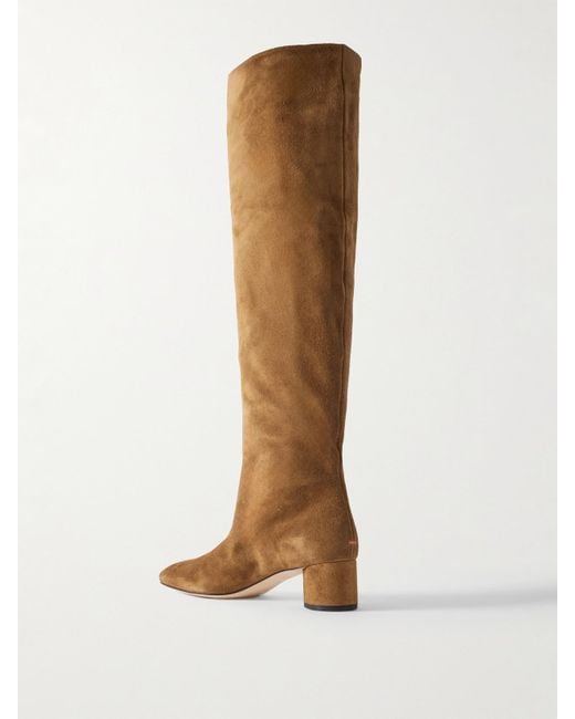 Aeyde Brown Willa Suede Over-The-Knee Boots