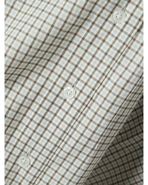 Proenza Schouler Gray Cropped Checked Cotton-Poplin Shirt