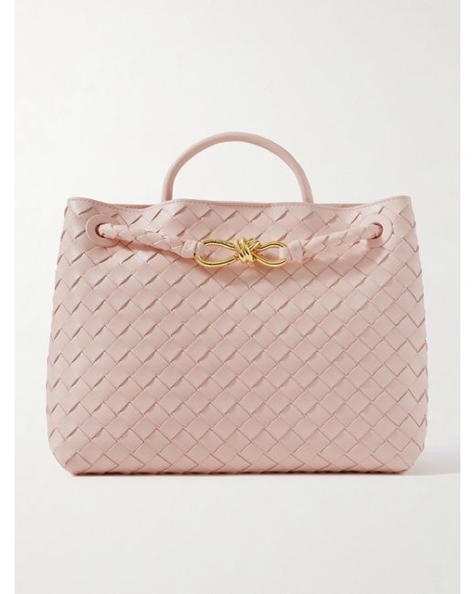 Sac À Main En Cuir Intrecciato Andiamo Bottega Veneta en coloris Pink