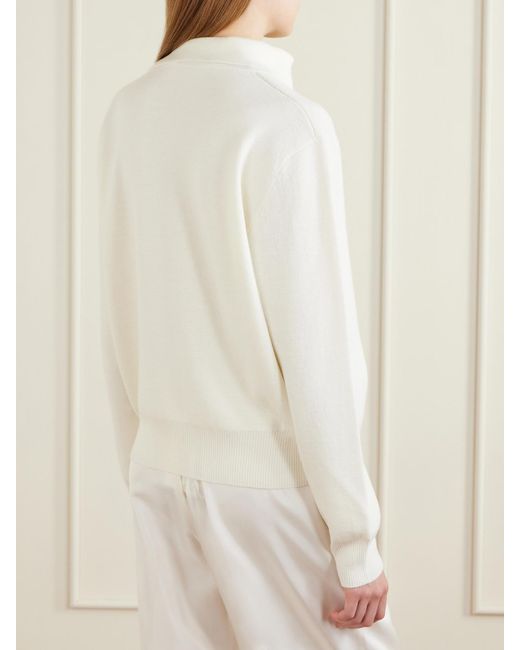 Rohe White Asymmetric Merino Wool-Blend Sweater