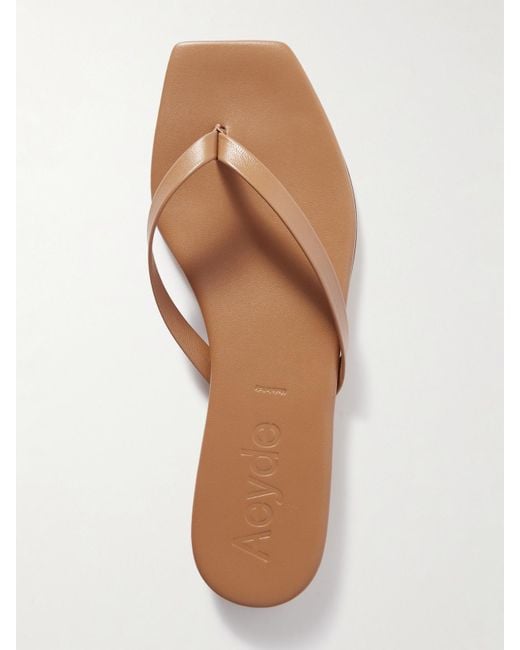 Aeyde Brown Renee Leather Flip Flops