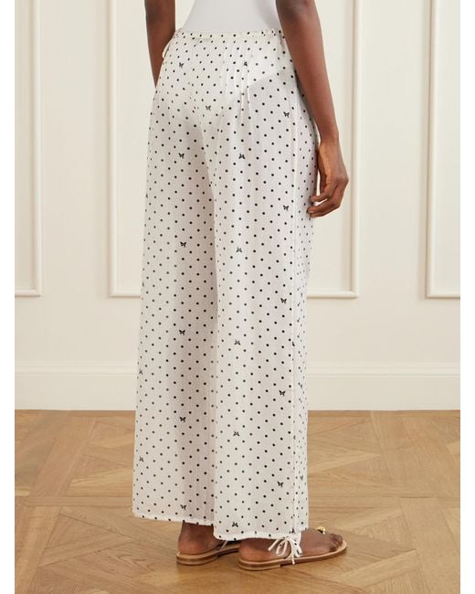 Kiki de Montparnasse White Kiki Polka-Dot Cotton And Silk-Blend Balloon Pants