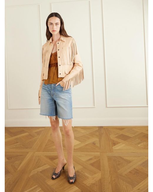 Chloé Natural Fringed Leather Jacket
