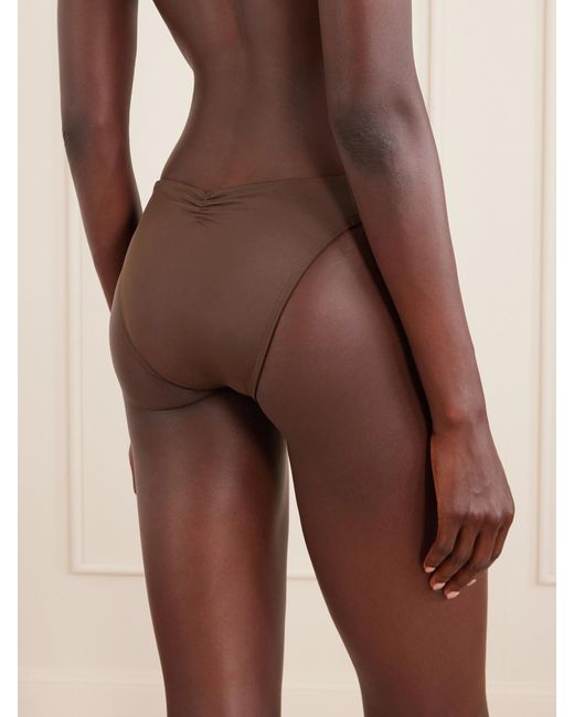 Away That Day Natural Sorrento Embellished Recycled Stretch Bikini Briefs