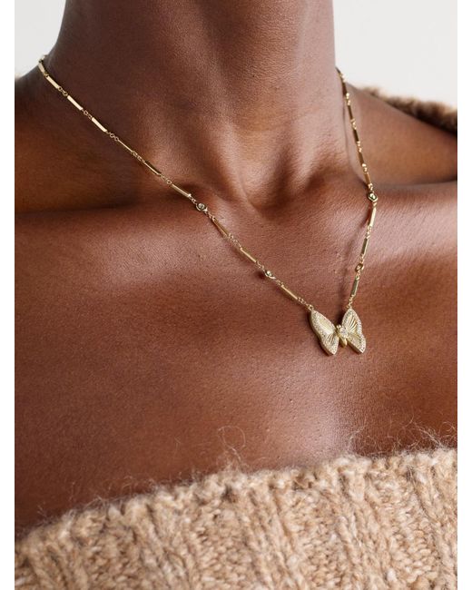 Jacquie Aiche Natural Butterfly 14-Karat Diamond Necklace