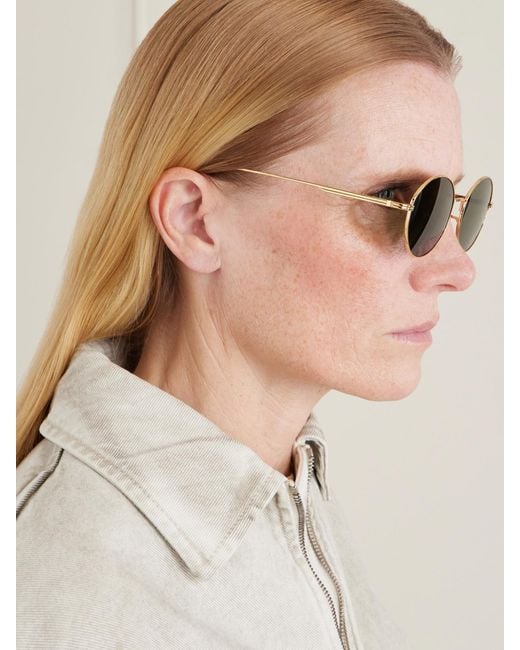 Oliver Peoples Green Khaite 1994C Round-Frame Metal Sunglasses