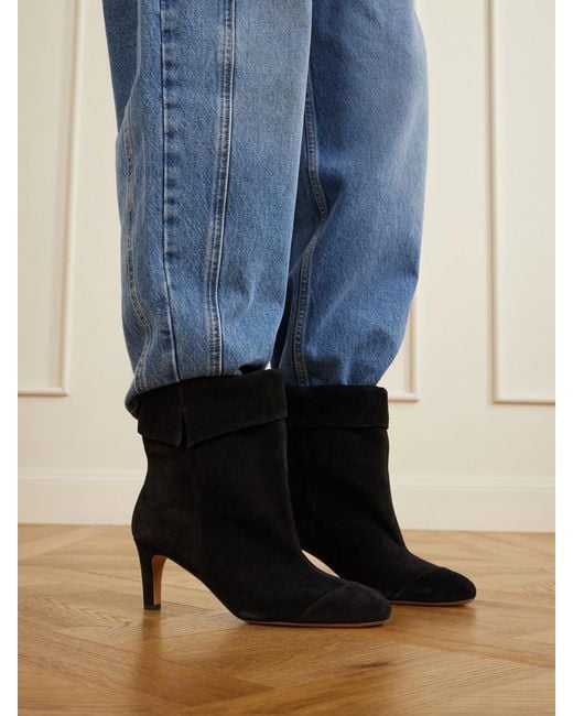 Isabel Marant Black Eldra Suede Ankle Boots