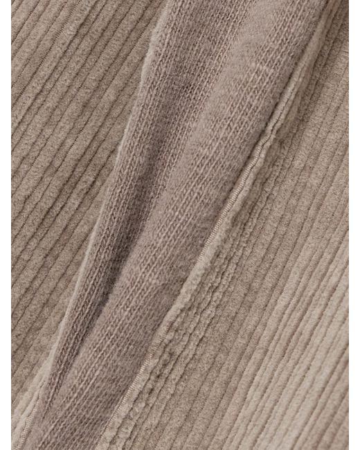 James Perse Natural Jersey-Trimmed Cotton-Blend Corduroy Tapered Track Pants