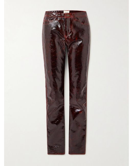 Isabel Marant Brown Hose Mit Schmalem Bein Aus Vinyl Aus Einer Baumwollmischung