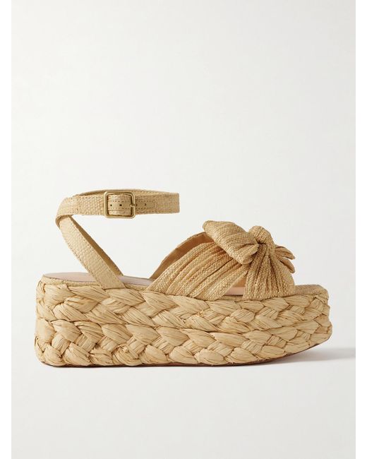 Loeffler Randall Natural Gaby Raffia Platform Sandals