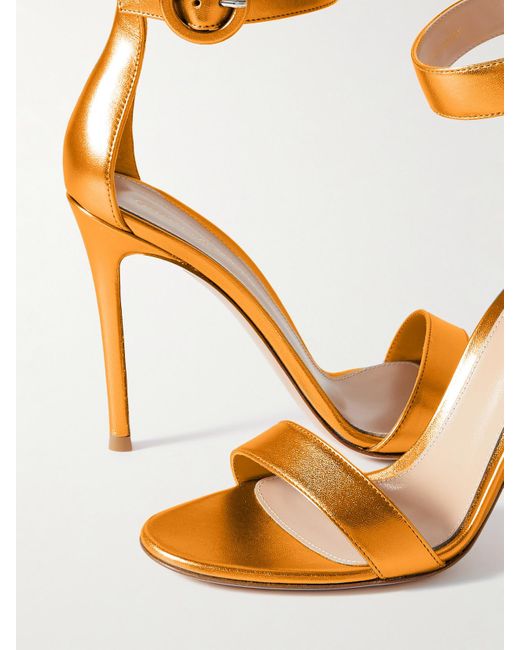 Gianvito Rossi Portofino 105 Metallic Leather Sandals