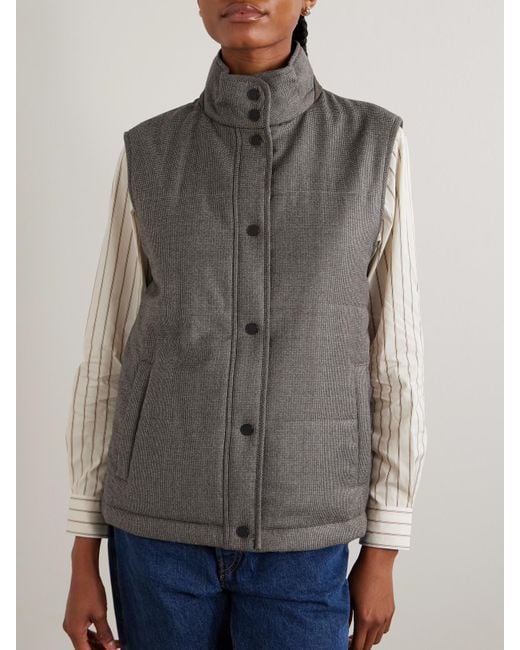 James Purdey & Sons Gray Eccleston Checked Padded Merino Wool Gilet