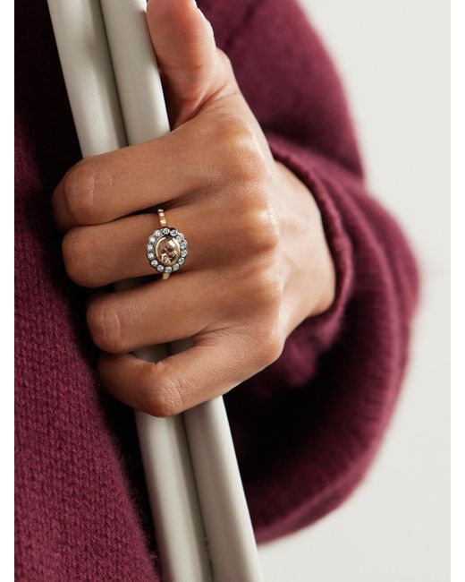 Marlo Laz Natural Lexie 18-Karat, Morganite And Diamond Ring
