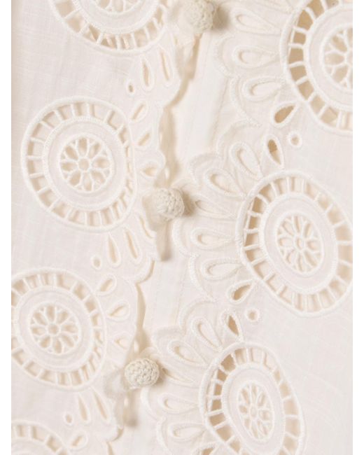 Haut En Voile De Coton À Broderie Anglaise Et À Plis Nervures Lucky Zimmermann en coloris Natural