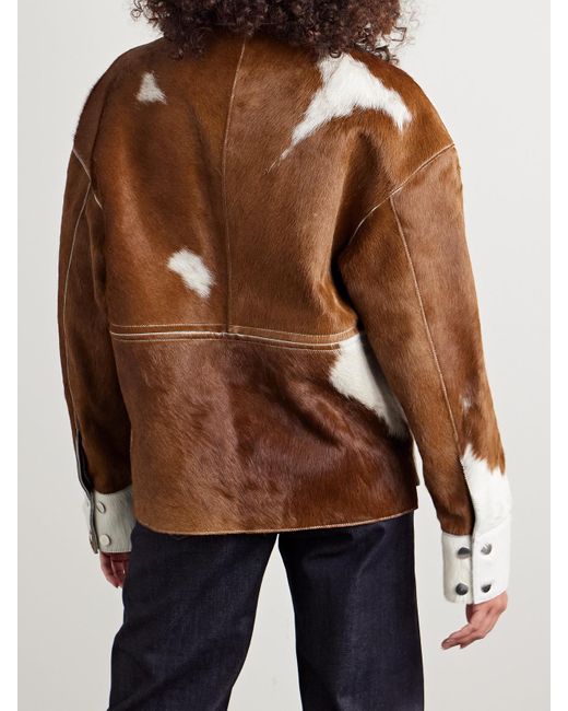 CORDOVA Brown Highlands Convertible Paneled Calf Hair Jacket