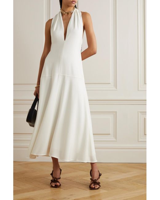 Proenza Schouler Twist back Stretch crepe Maxi Dress in White Lyst