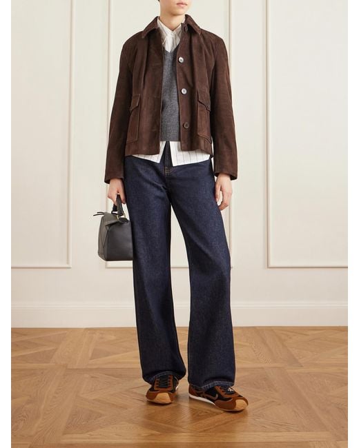 Loewe Brown Ballet Runner 2.0 Logo-Appliquéd Calf Hair And Leather Sneakers