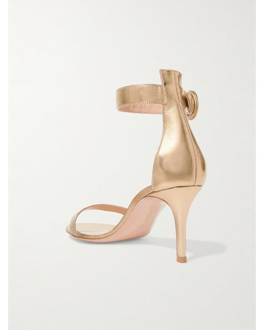 Gianvito Rossi Natural Portofino 70 Metallic Leather Sandals