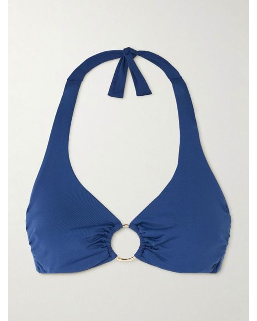 Melissa Odabash Blue Brussels Bügel-Bikini-Oberteil Mit Verzierung
