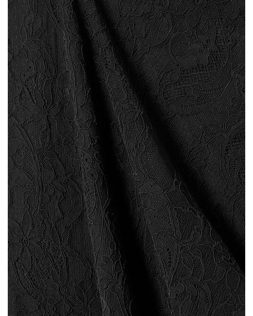Stella McCartney Black Ruched Stretch Recycled-Lace Maxi Dress