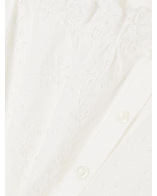 Doen White Nera Broderie Anglaise Organic Cotton Blouse
