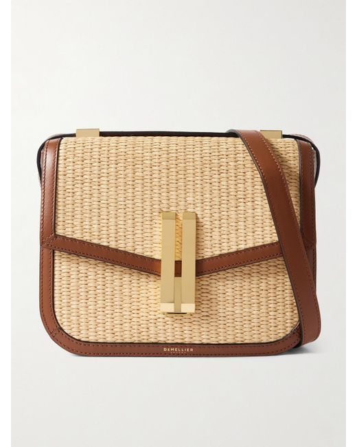 Sac Porté Épaule En Raphia À Finitions En Cuir Vancouver DeMellier London en coloris Natural