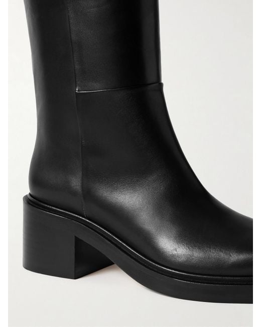 Aeyde Black Taito Leather Knee Boots