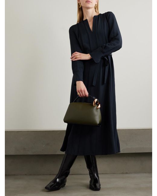 Ulla Johnson Blue Asilia Belted Crepe Midi Dress