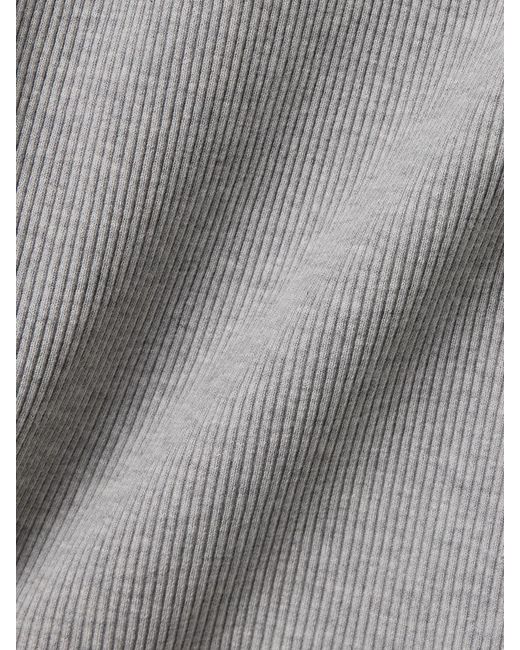 Agolde Gray Rayne Ribbed Stretch Organic Cotton And Lyocell-Blend Jersey Tank