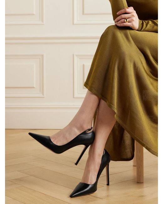 Tom Ford Black Angelina Cutout Buckle-Detailed Leather Pumps