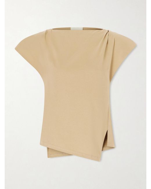 Isabel Marant White Sebani Asymmetric Cotton-Jersey T-Shirt