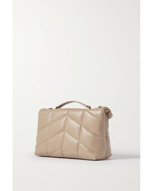 Saint Laurent Natural Toy Puffer Mini Matelassé Leather Shoulder Bag