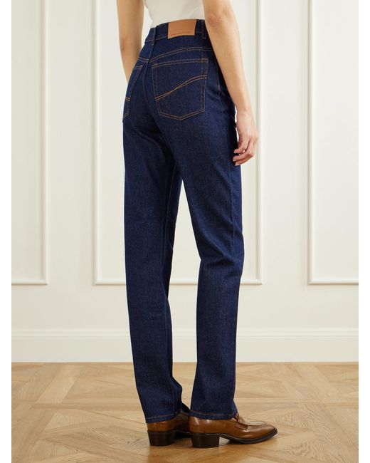 Stella McCartney Blue High-Waist Straight-Leg Jeans
