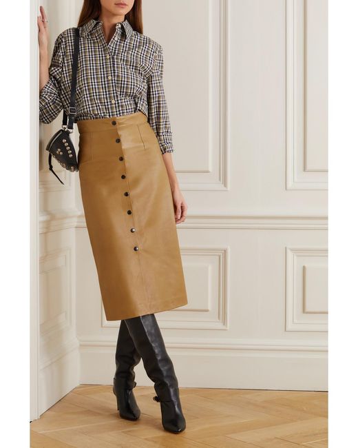 Isabel Marant Natural Blehor Leather Pencil Skirt