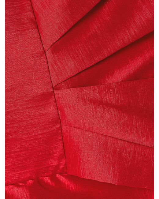 Kika Vargas Red Faye Strapless Bow-Embellished Taffeta Top