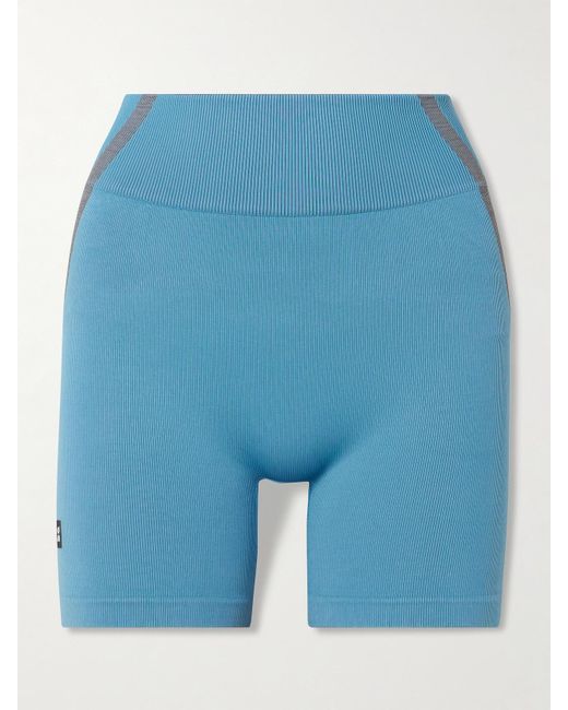 On Shoes Blue Studio Shorts Aus Geripptem Stretch-Material