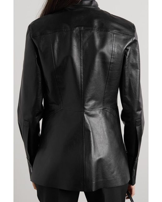Givenchy Black Cutout Leather Blouse