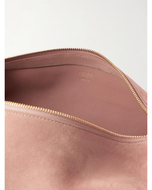 Khaite Pink Olivia Medium Suede Tote