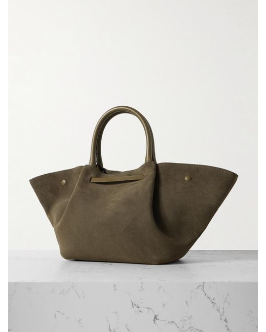 DeMellier London Green New York Tote Aus Veloursleder Mit Lederbesätzen