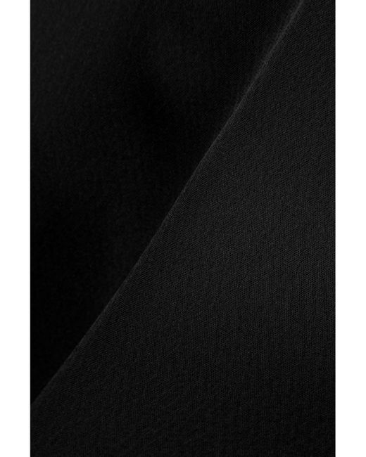 Leset Black Barb Satin Wide-Leg Pants