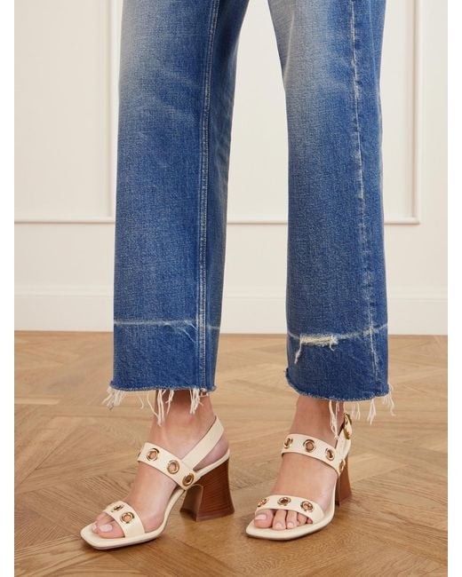 Chloé Natural Embellished Leather Sandals