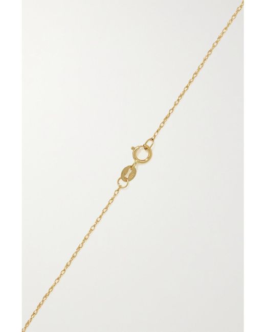 STONE AND STRAND Metallic Initial 10-Karat Pearl Necklace