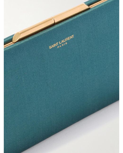 Saint Laurent Green Midnight Small Satin Clutch