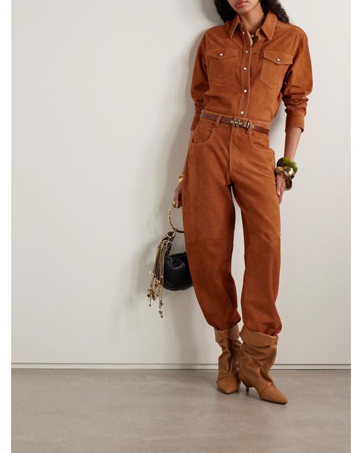 Pantalon Fuselé En Daim Darielle Isabel Marant en coloris Orange