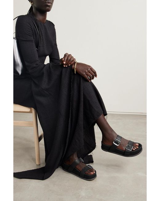Gabriela Hearst White Wren Leather Platform Slides